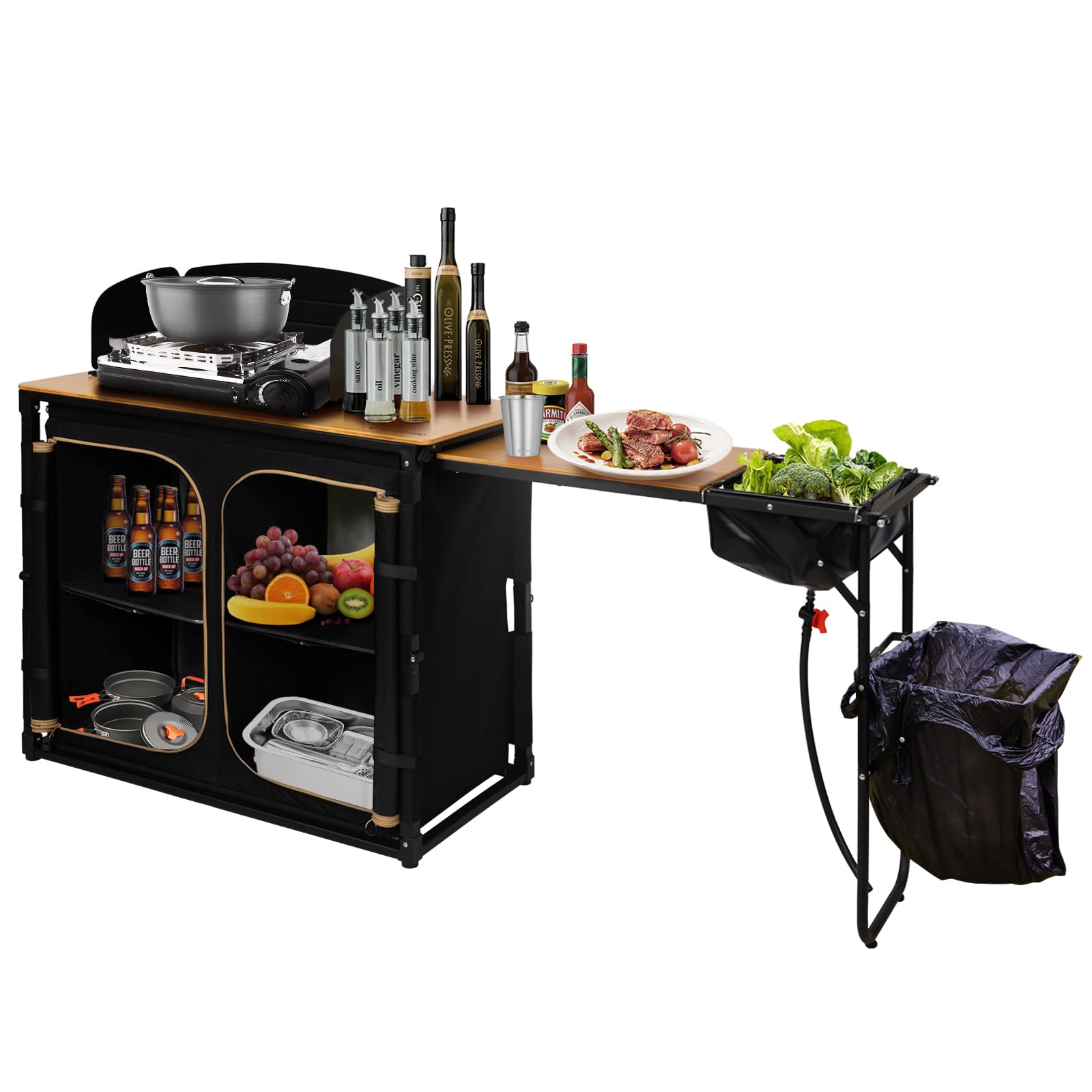 KingCamp BAMBOO PLUS Folding Camping Kitchen Table