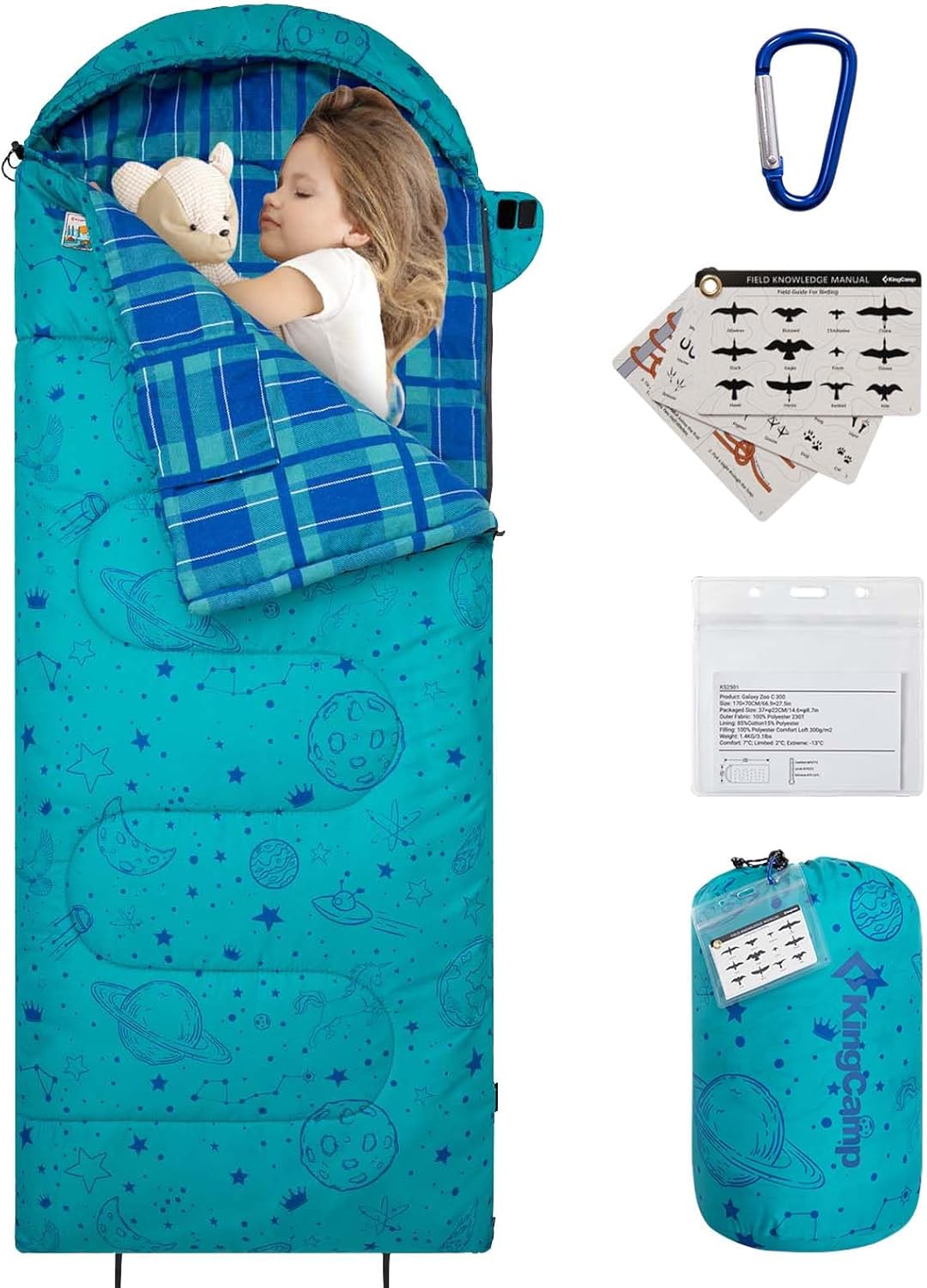 KingCamp Galaxy Zoo C 300 Flannel Kids' Sleeping Bag