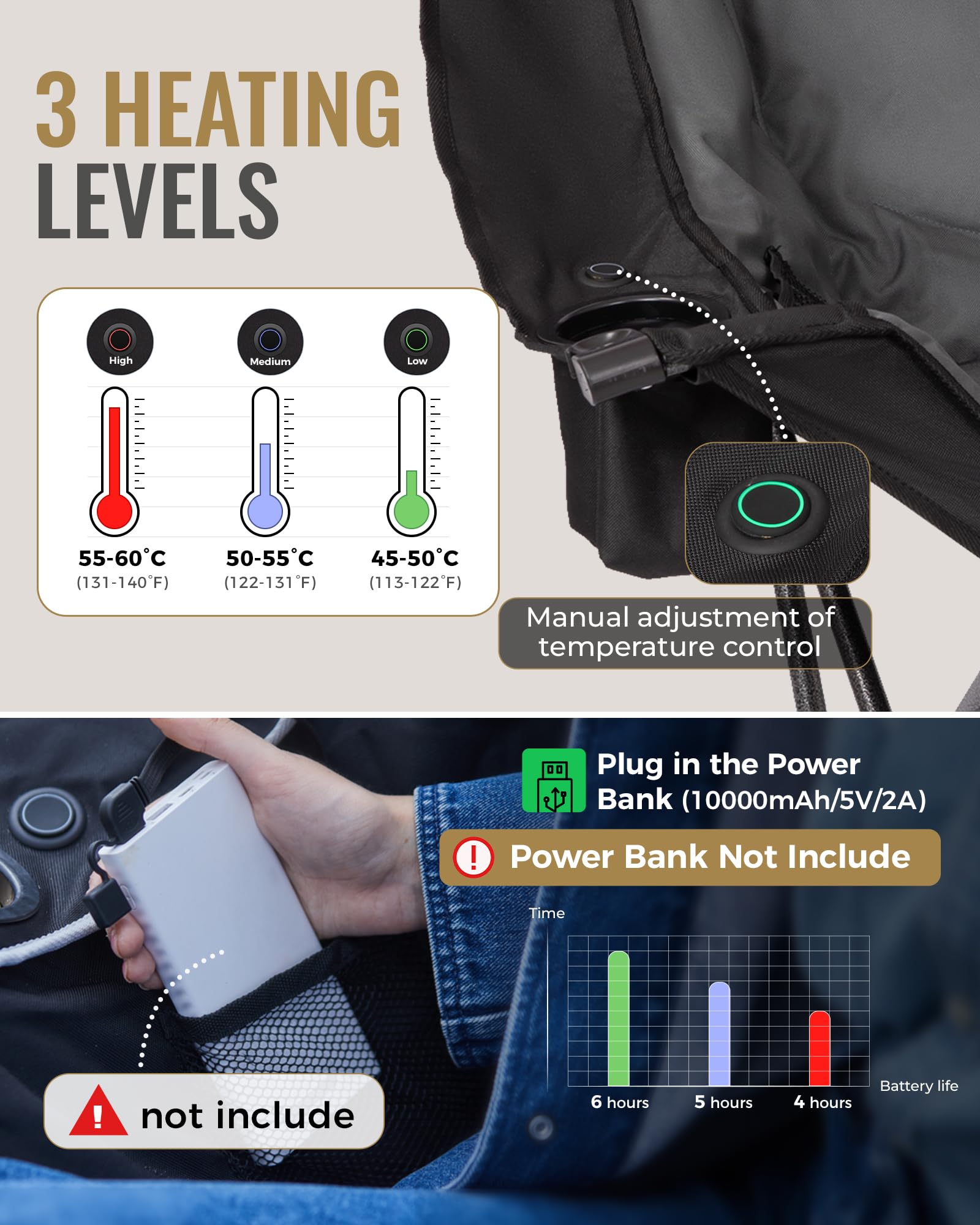 KingCamp Portable Heated Camping Chair Single / Double