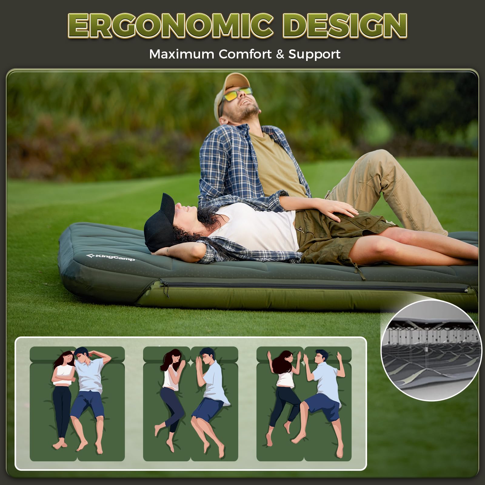 KingCamp GORGEOUS DOUBLE 17 Inflatable Sleeping Pad with Cover