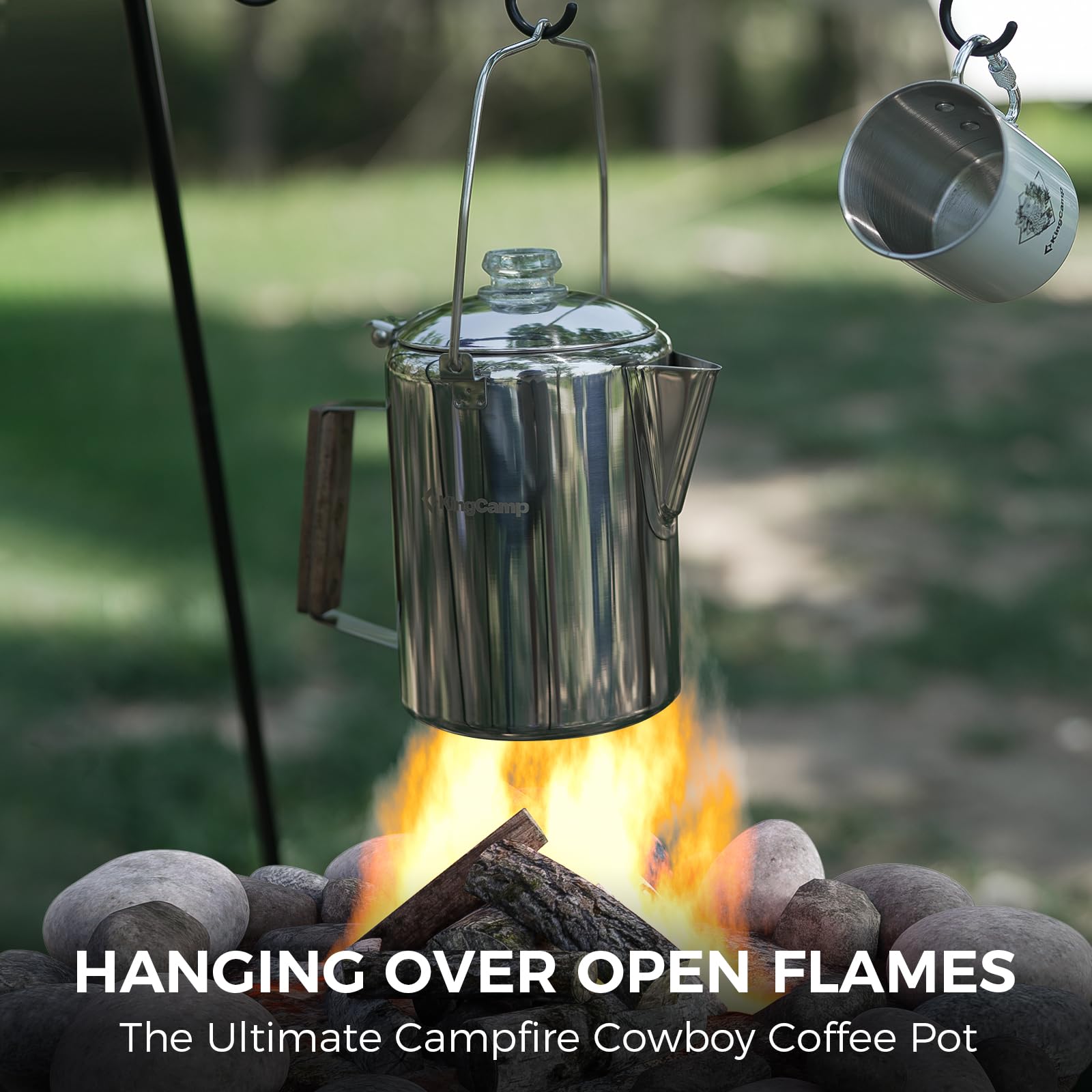 KingCamp 9-Cup Stainless Steel Camping Coffee Percolator