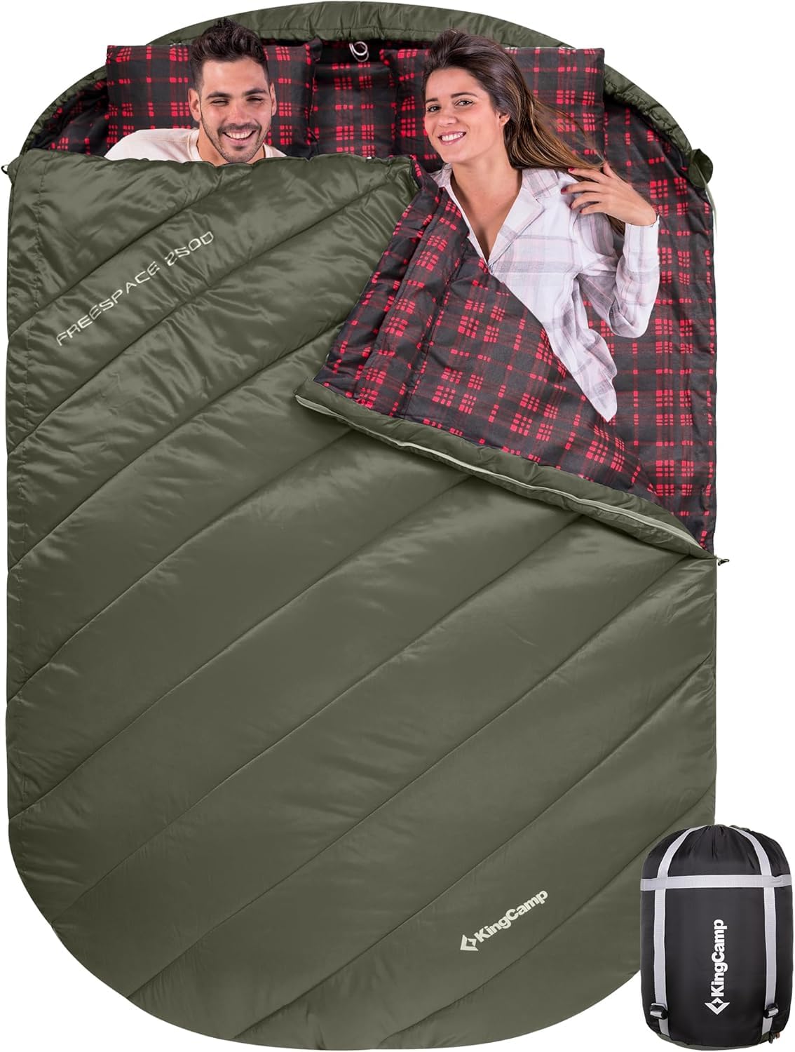 KingCamp FREESPACE 250D Flannel Lined Double Sleeping Bag