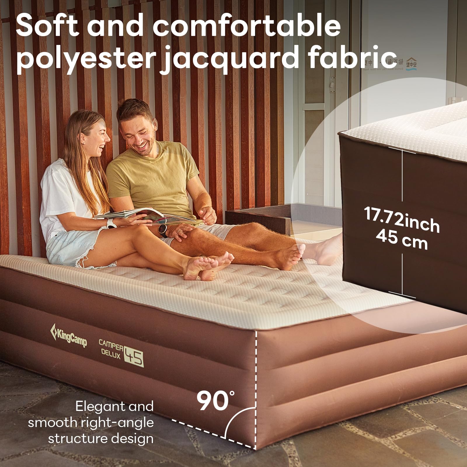 KingCamp CAMPER DELUX 45 Queen Air Mattress With Built-In Pump