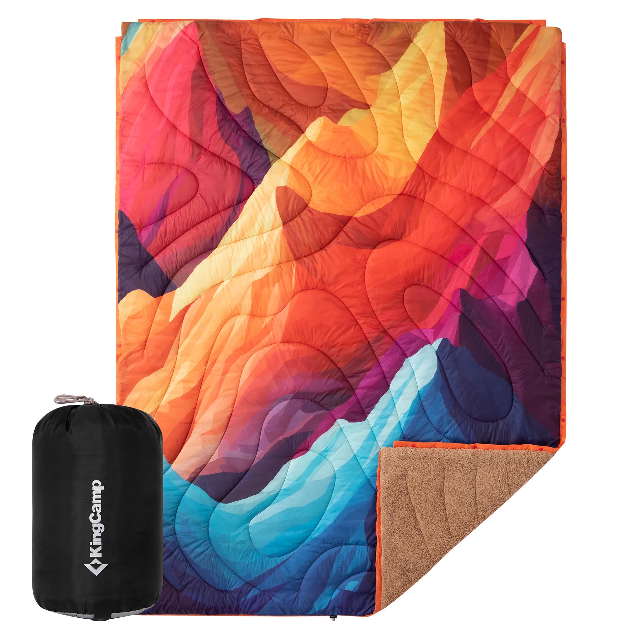 KingCamp Printed Sherpa Fleece Camping Blanket