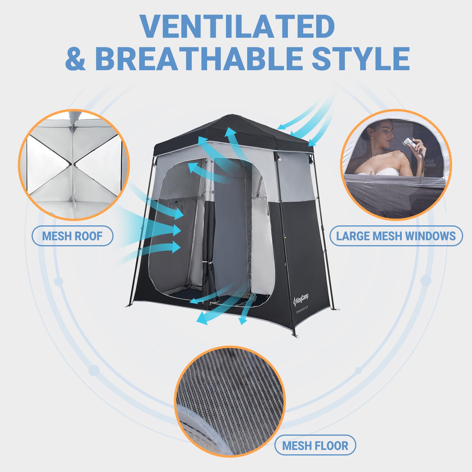 KingCamp MARASUSA Q Double-Room Shower Tent