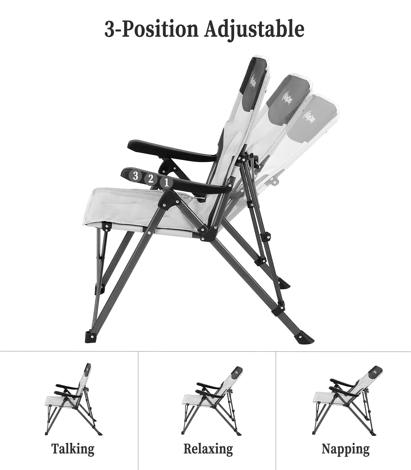 KingCamp Adjustble Heavy Duty Camping Chairs