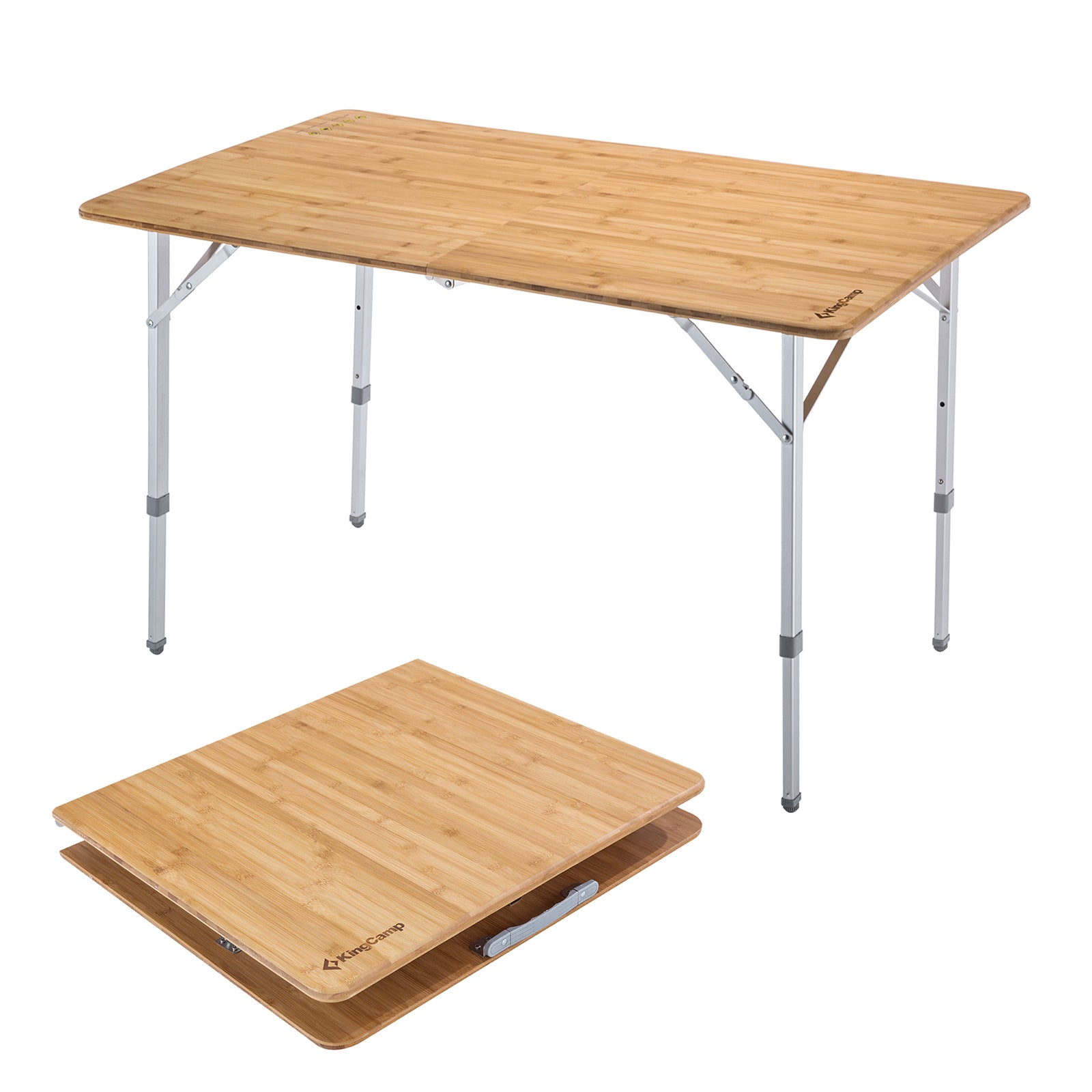 KingCamp Bamboo Folding Adjustable Height Table