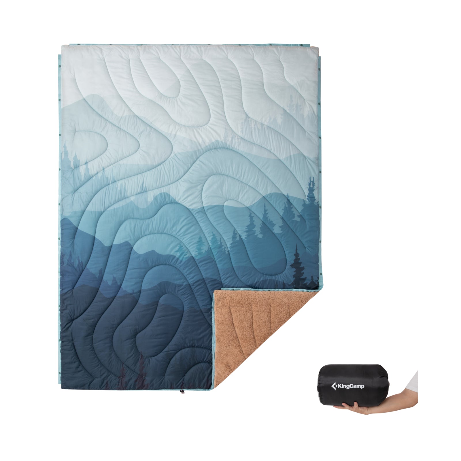 KingCamp Printed Sherpa Fleece Camping Blanket