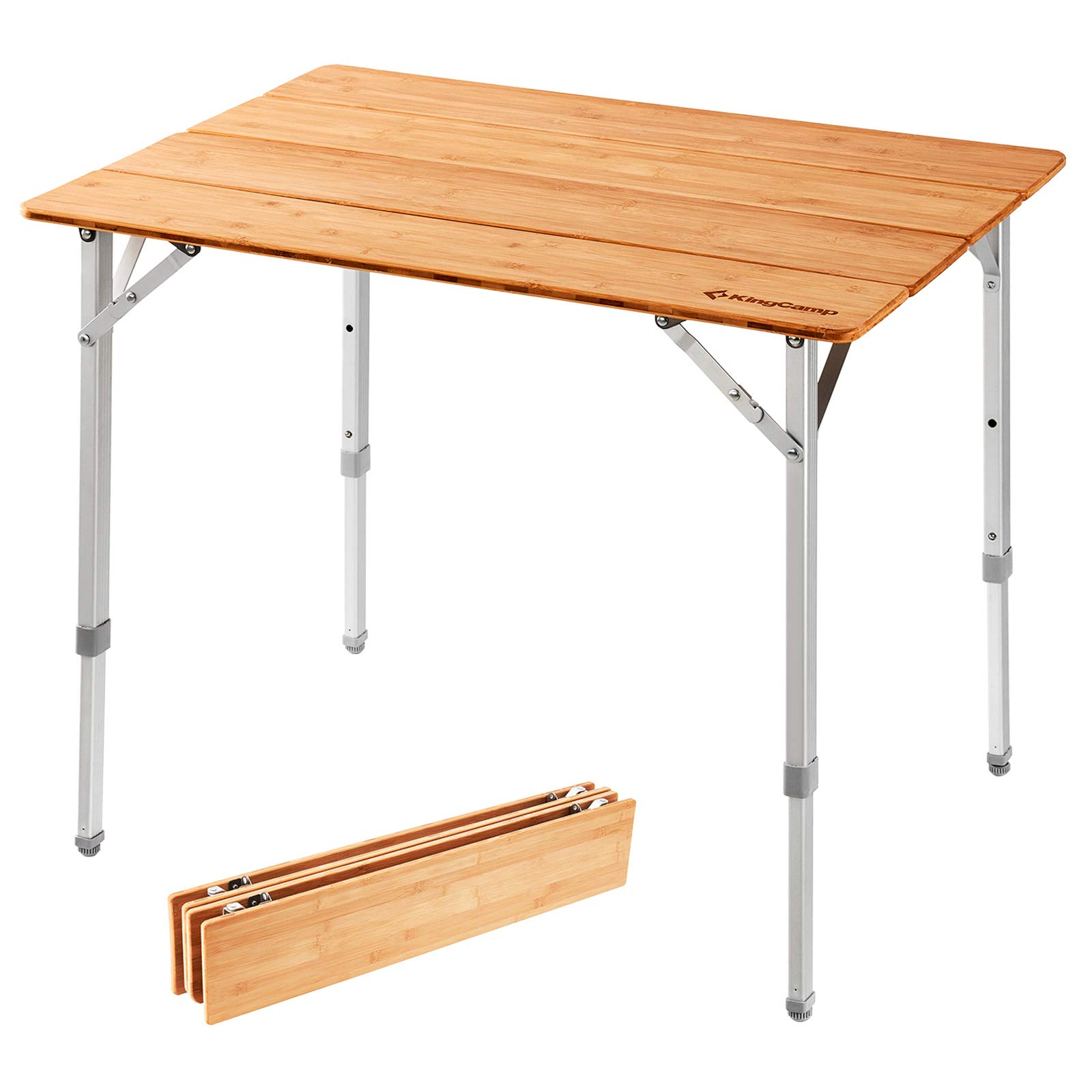 KingCamp Bamboo Folding Adjustable Height Tables